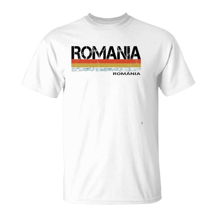 Romania Vintage Retro Stripes T-Shirt