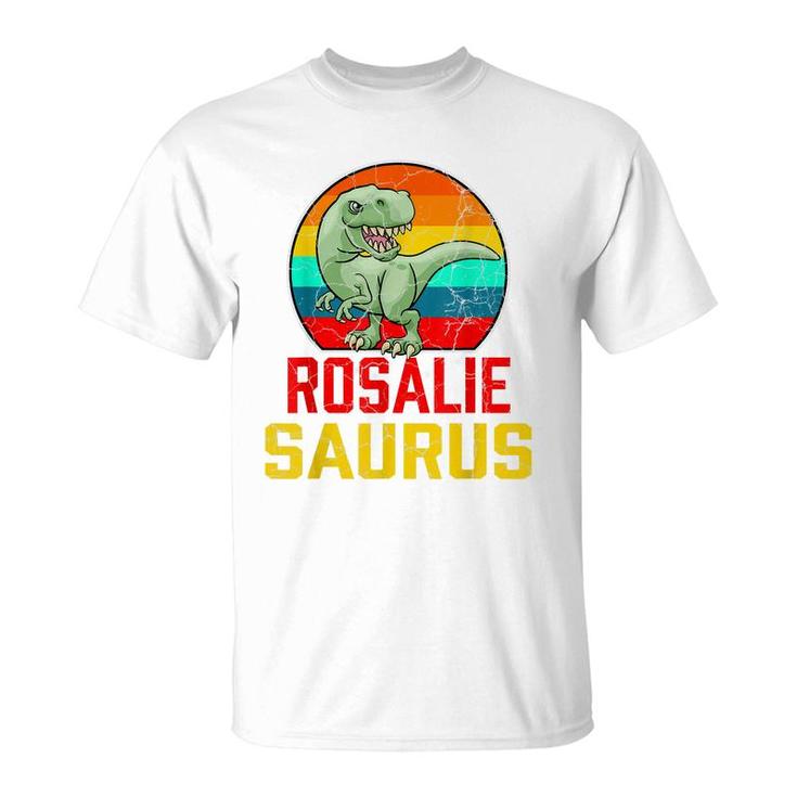 Rosalie Saurus Family Reunion Last Name Team Funny Custom  T-Shirt