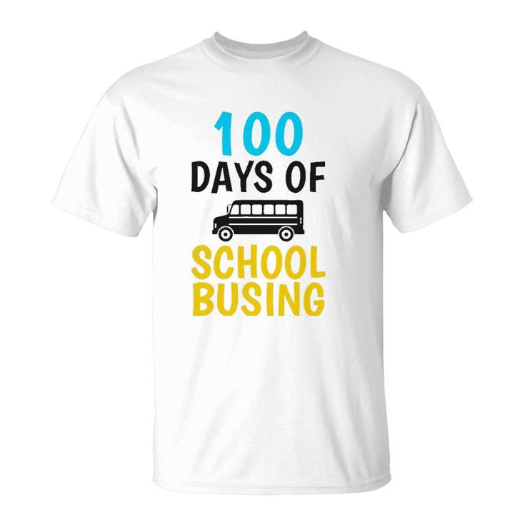 School Bus Driver 100 Days Of School Busing  Gift T-Shirt