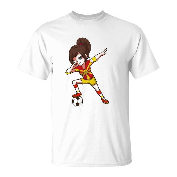 Soccer Fan Macedonia Macedonian Flag Girl T-Shirt