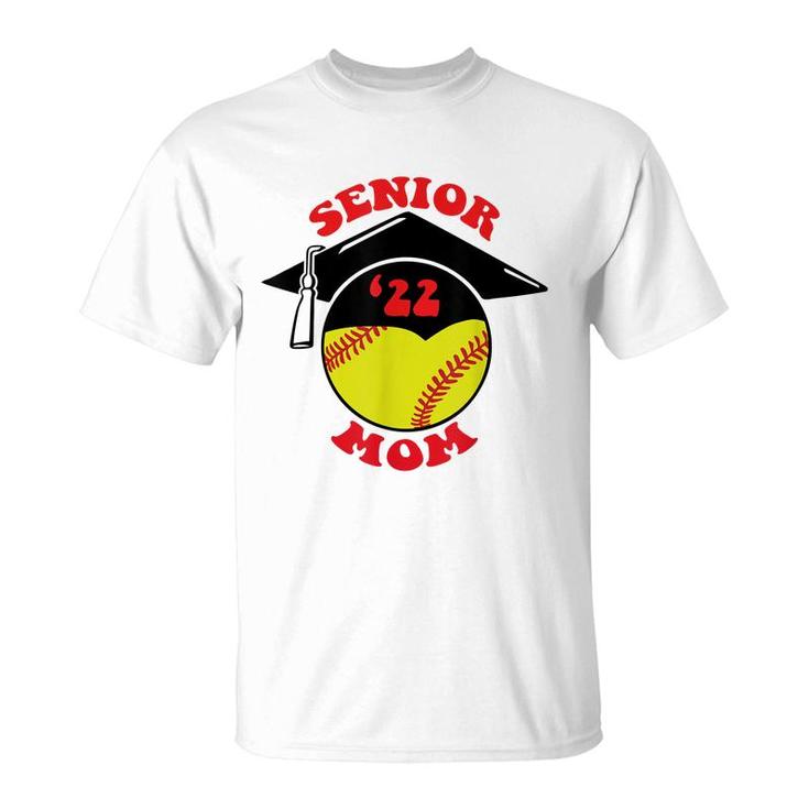 Softball Senior Mom 2022 Graduation Cap  T-Shirt