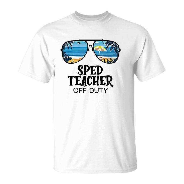 Sped Teacher Off Duty Sunglasses Beach Hello Summer T-Shirt