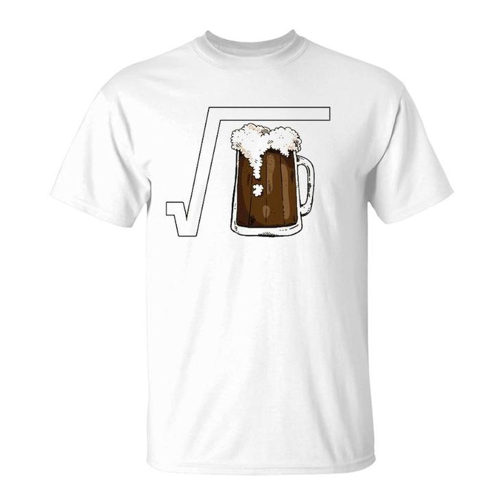 Square Root Beer Math Pun Mathematic Joke Science Student  T-Shirt