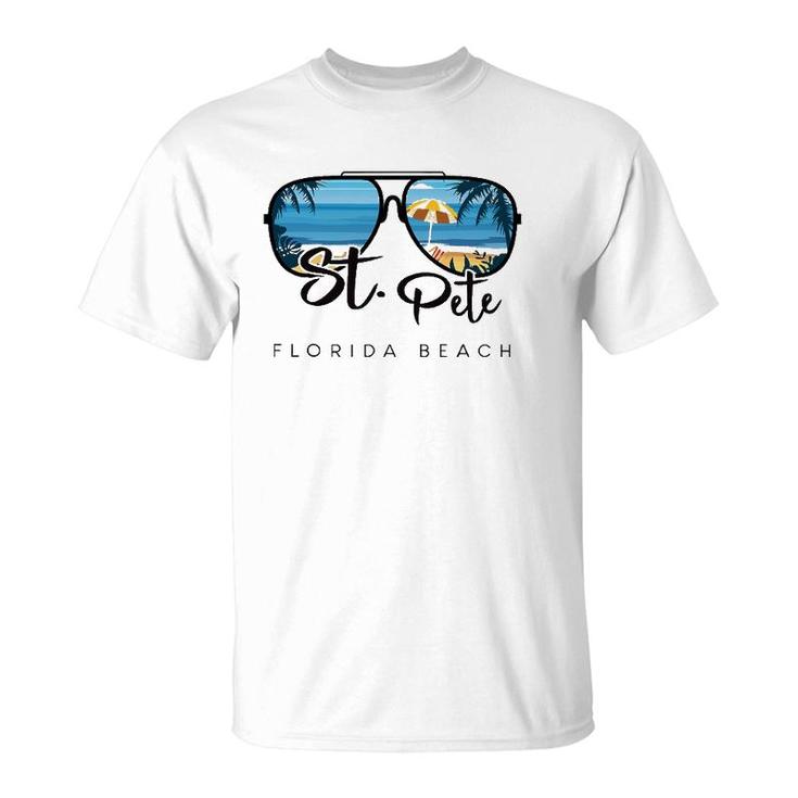 St Pete Beach Florida Palm Tree Sunglasses Souvenir T-Shirt