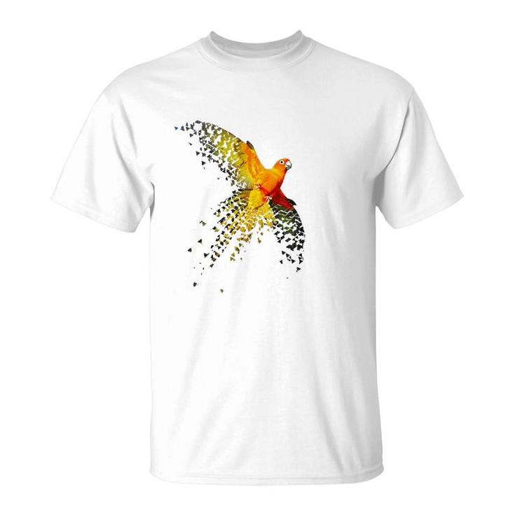 Sun Conure Beautiful Dispersed Flying Design T-Shirt