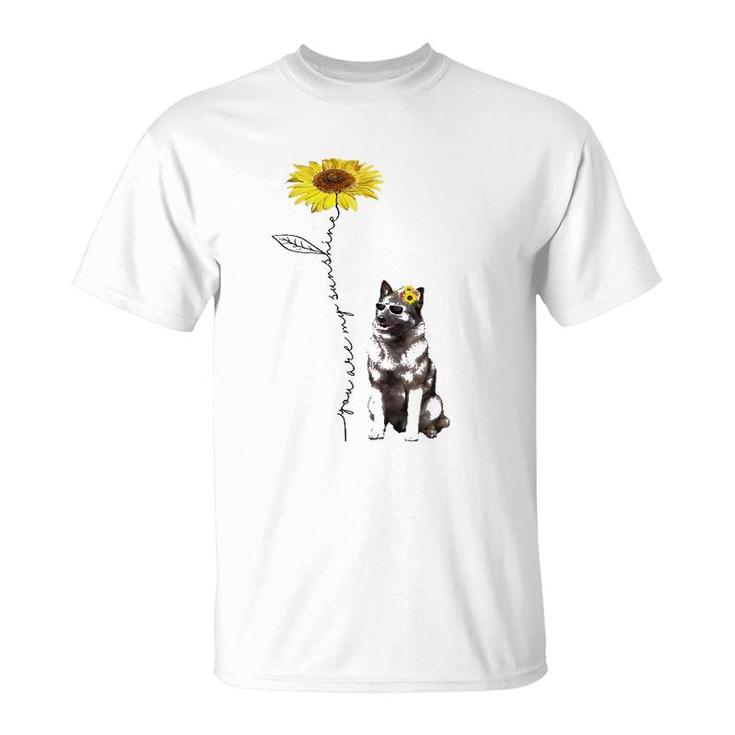 Sunflower And Norwegian Elkhound T-Shirt