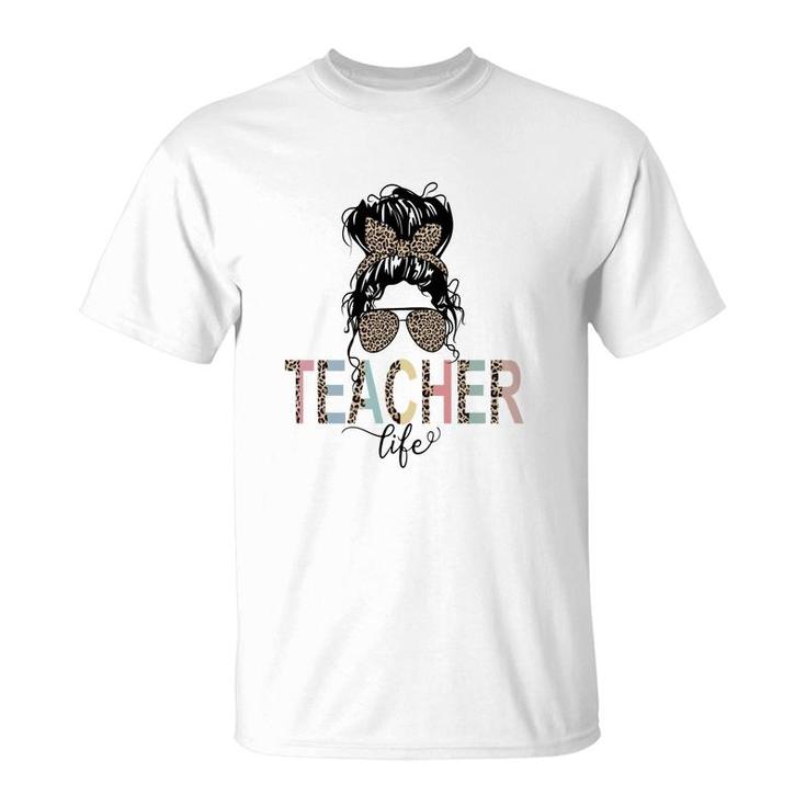 Teacher Life Leopard Badass Teacher Gift T-Shirt