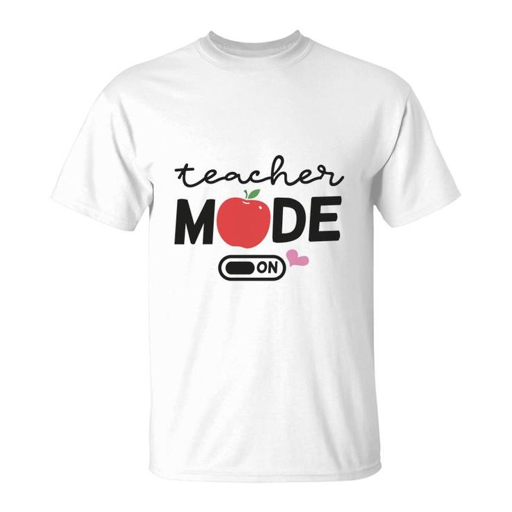 Teacher Mode On Apple Pink Heart Decor T-Shirt