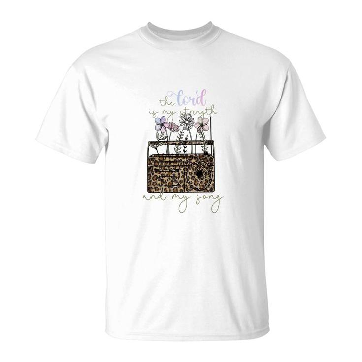 The Lord Of My Strength And My Song Flower And Leopard Christian Style T-Shirt