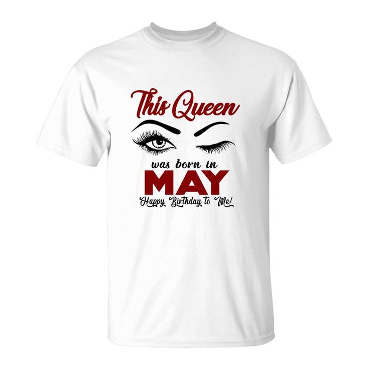 This Queen Was Born In May Red Version Design T-Shirt