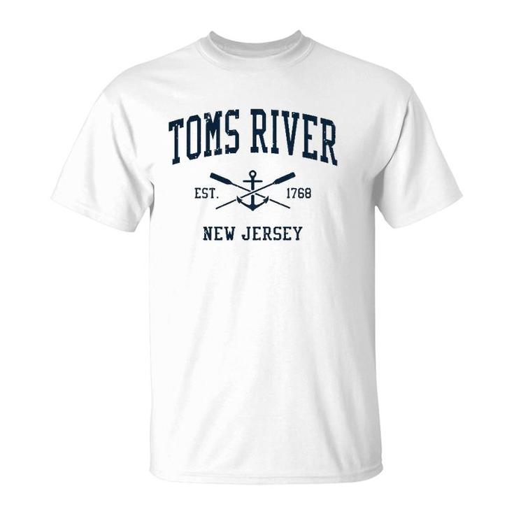 Toms River Nj Vintage Navy Crossed Oars & Boat Anchor  T-Shirt