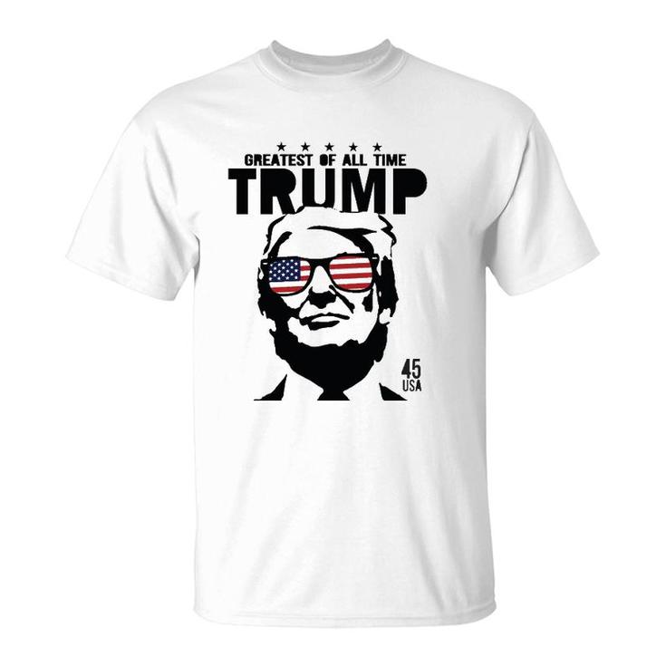Trump American Flag Sunglasses Goat Trump Goat 45 Usa T-Shirt
