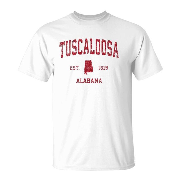 Tuscaloosa Alabama Al Vintage Sports Design Red Print T-Shirt