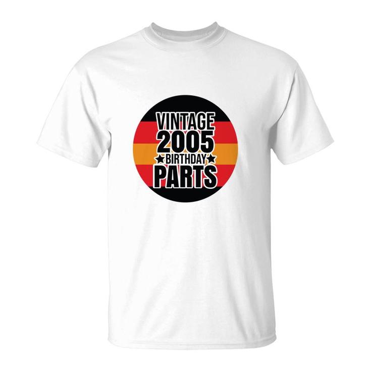 Vintage 2005 17Th Birthday Parts Circle Black T-Shirt