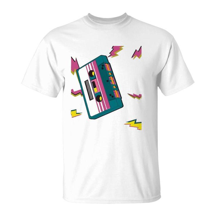 Vintage Cassette Tape In 80S 90S Retro Neon Style T-Shirt