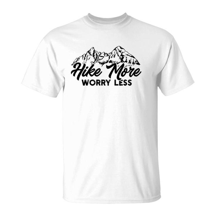Vintage Hiker Hike More Worry Less Funny Hiking Mountains T-Shirt
