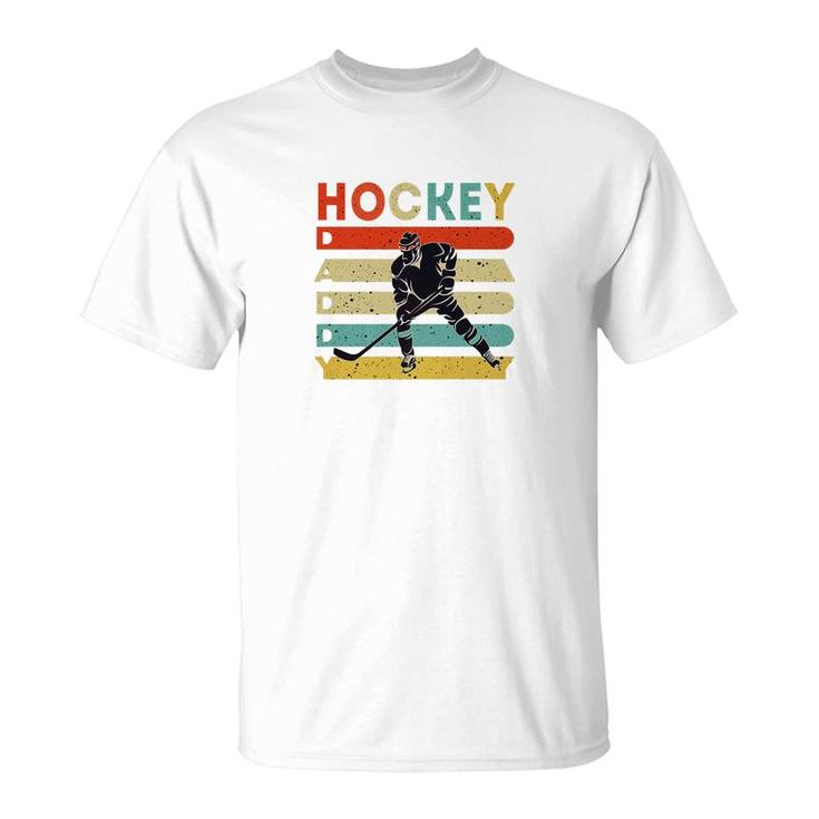 Vintage Ice Hockey Daddy  Fathers Day Hockey Gifts Premium T-Shirt