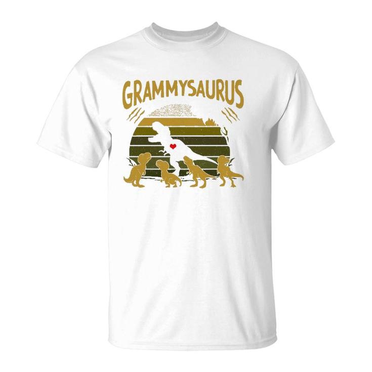 Vintage Retro 4 Kids Grammysaurus Dinosaur Lover T-Shirt