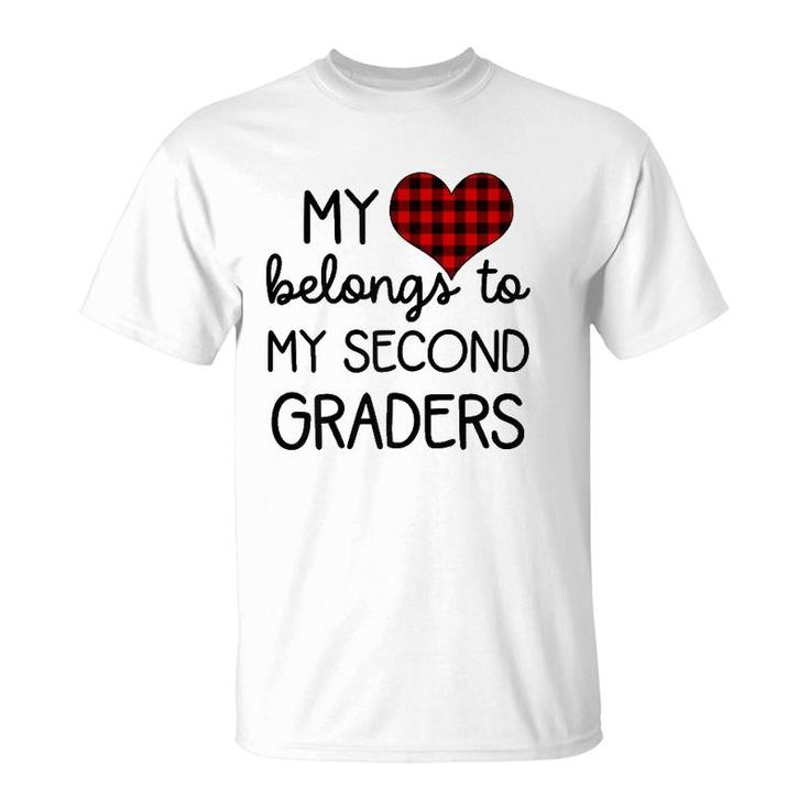 Womens Cute Sweet Valentines Day Gift Idea For 2Nd Grade Teacher T-Shirt