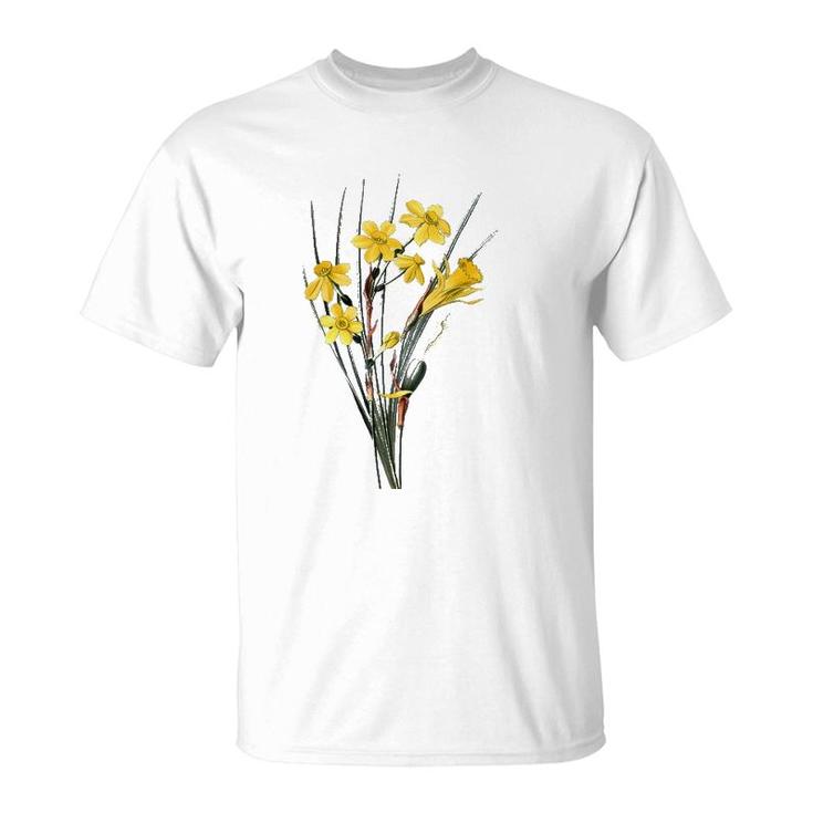 Womens Daffodils Flower Floral Spring Narcissi Flower Happy Easter T-Shirt