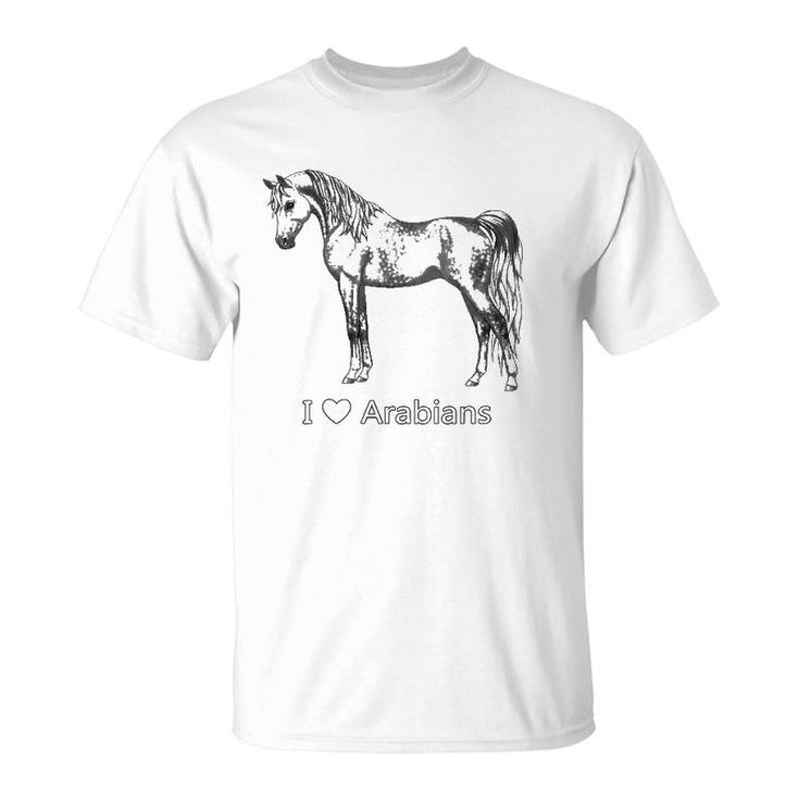 Womens I Heart Love Dapple Gray Arabians Horse Lover Gift T-Shirt