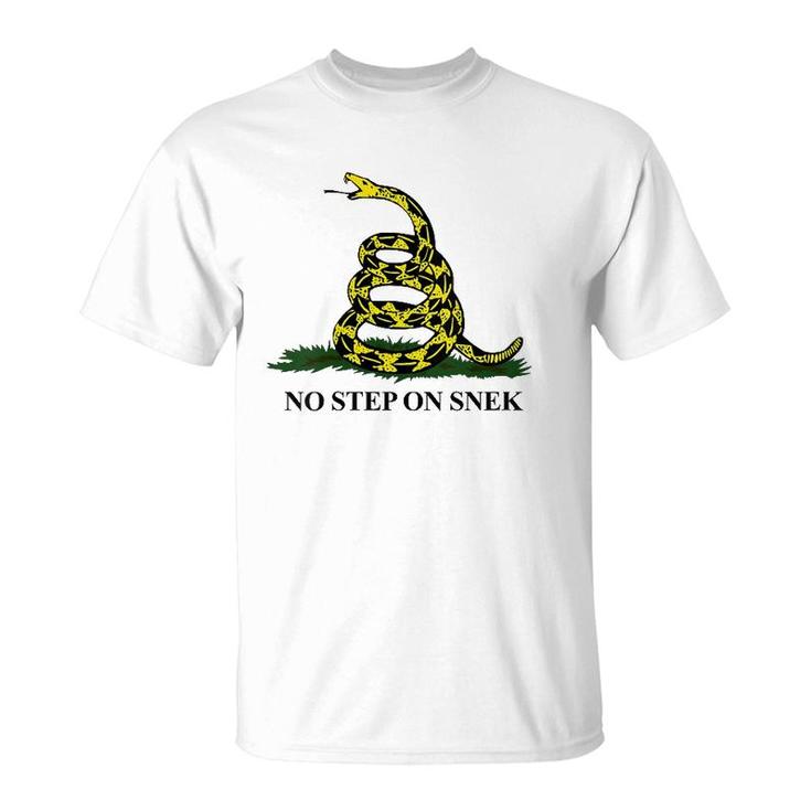 Womens No Step On Snek Funny Gadsden Snake Meme V-Neck T-Shirt