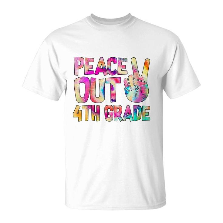 Womens Peace Out 4Th Grade Happy Last Day Of School Tie Dye Kid  T-Shirt
