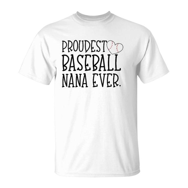 Womens Proudest Baseball Nana Ever Cute Baseball Player Grandson V-Neck T-Shirt