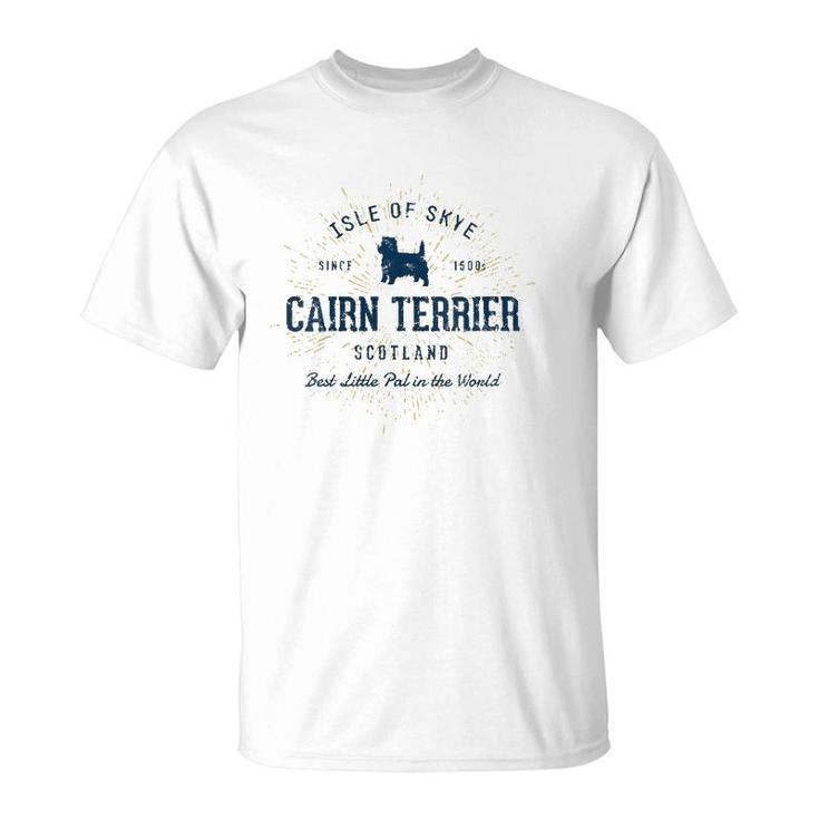 Womens Retro Vintage Cairn Terrier V-Neck T-Shirt