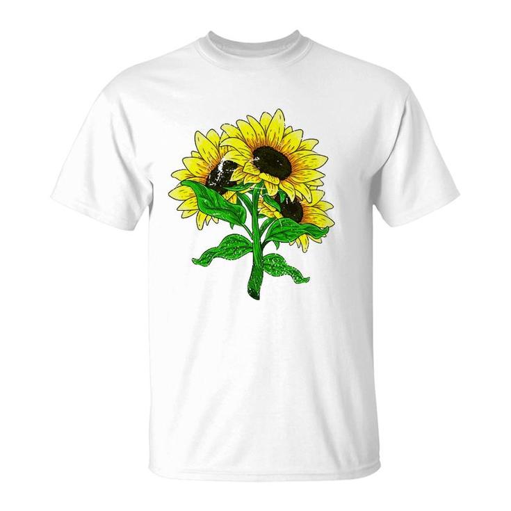 Yellow Flower Florist Floral Blossom Sunshine Sunflower T-Shirt
