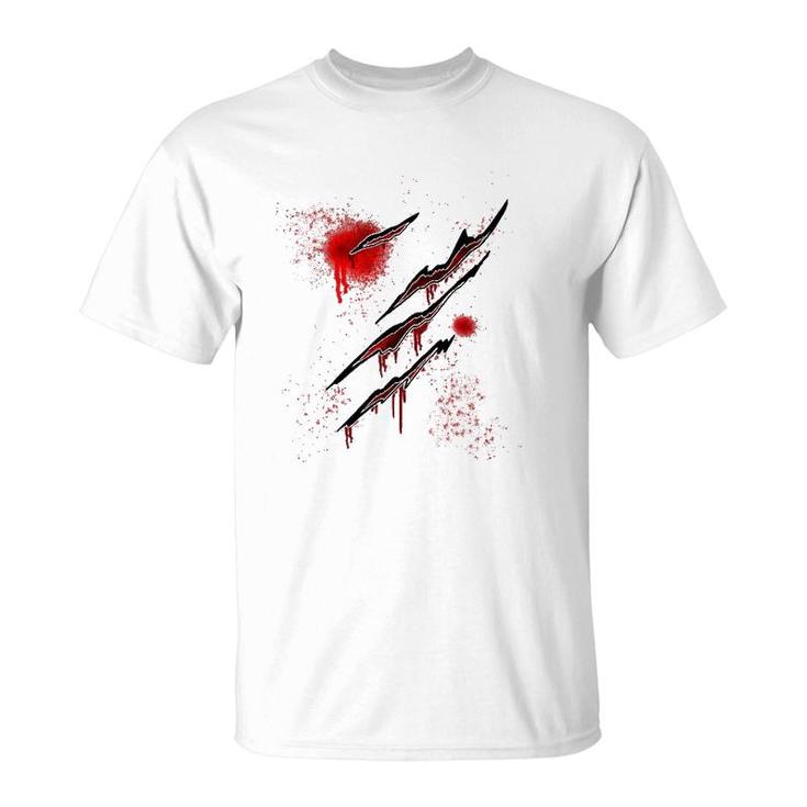 Zombie Ripped  Blood Red Zombie  Zombie Wounds T-Shirt