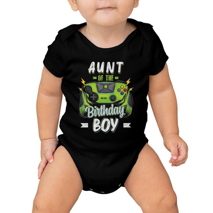 Aunt Of The Birthday Boy Matching Family Video Gamer Party Baby Onesie