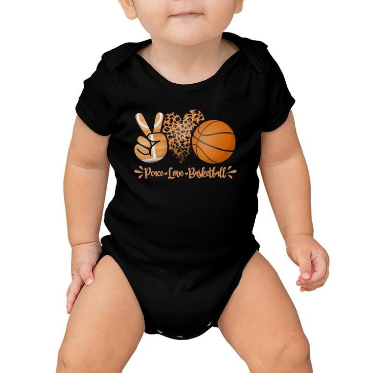 Basketball Girl Peace Love Basketball Mom Game Day Outfit  Baby Onesie