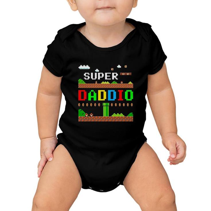 Beekai Super Daddio  Funny Gaming Dad Baby Onesie