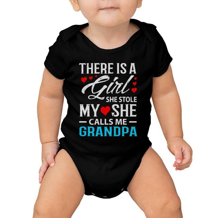 Cool Grandpa From Granddaughter Gift Red Hearts Baby Onesie