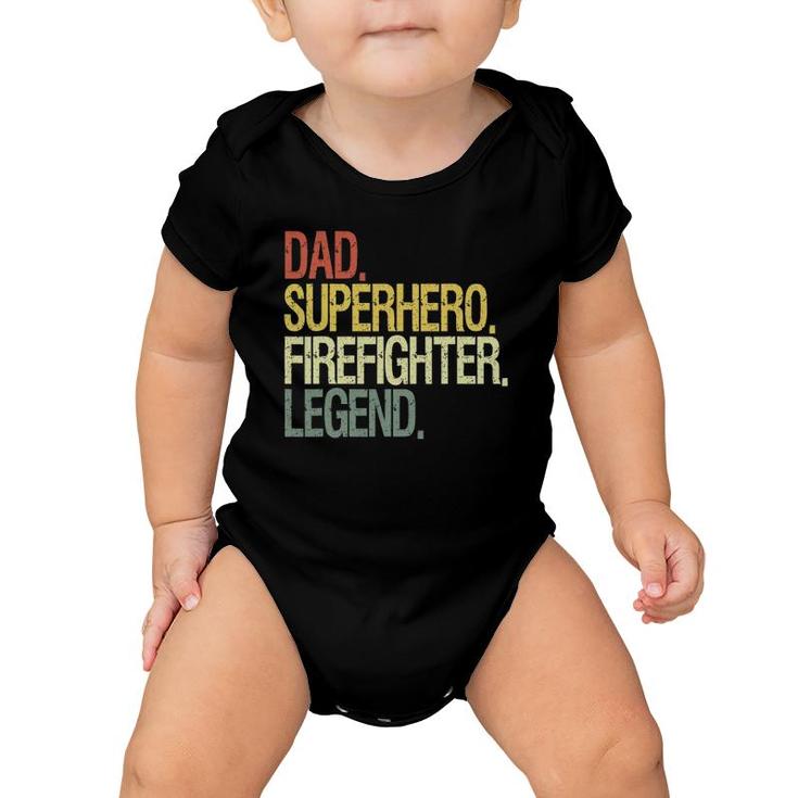 Firefighter Dad Superhero Legend Vintage Baby Onesie