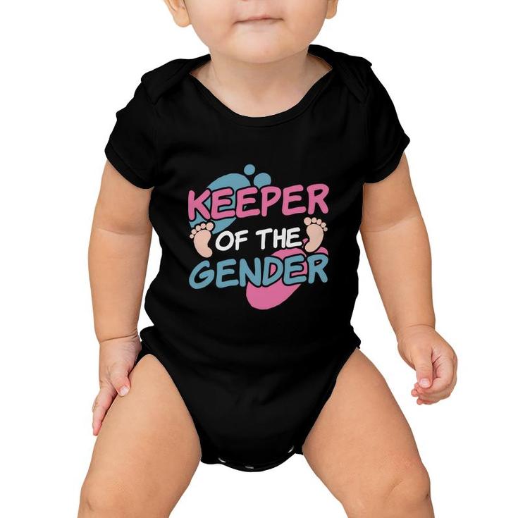Keeper Of The Gender Baby Gender Reveal Party Baby Onesie