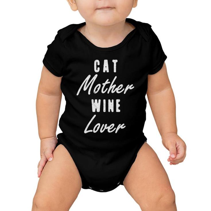 Mens Cat Mother Wine Lover Alcohol Vintage Funny Tee Gifts Baby Onesie
