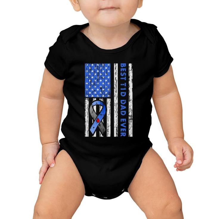 Mens T1d Dad Type 1 Diabetes American Flag Fathers Day Gift Idea Baby Onesie