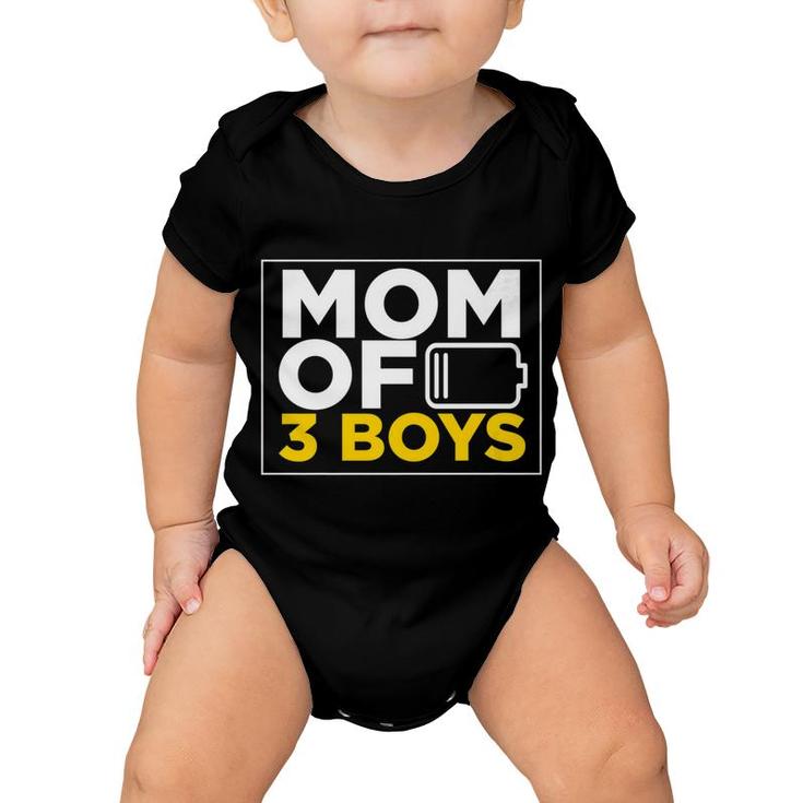 Mom Of 3 Boys Christmas Gift From Son For Women Mommy Baby Onesie