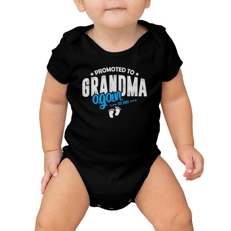 Promoted To Grandma Again 2022 Boy Baby Announcement Women Baby Onesie