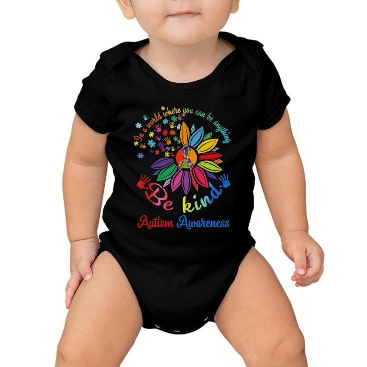Puzzle Sunflower Be Kind Autism Awareness Mom Support Kids Baby Onesie