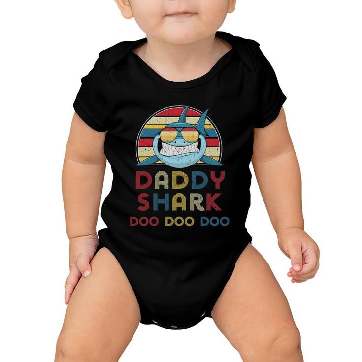 Retro Vintage Daddy Sharks Gift For Father Mens Baby Onesie