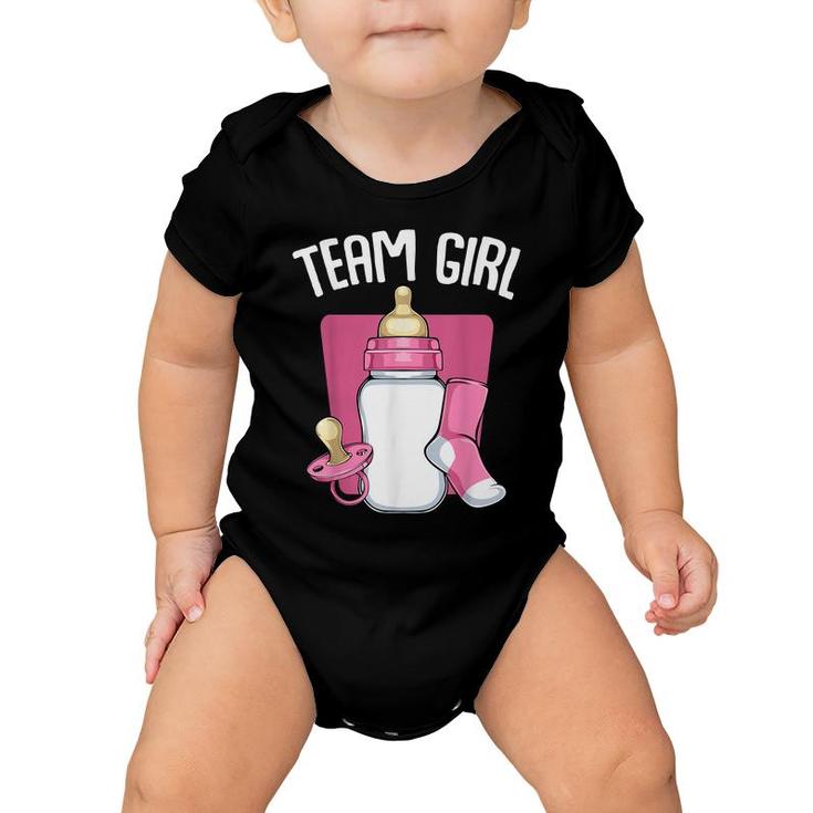 Team Girl Pink Funny Gender Reveal Baby Shower Party Family  Baby Onesie