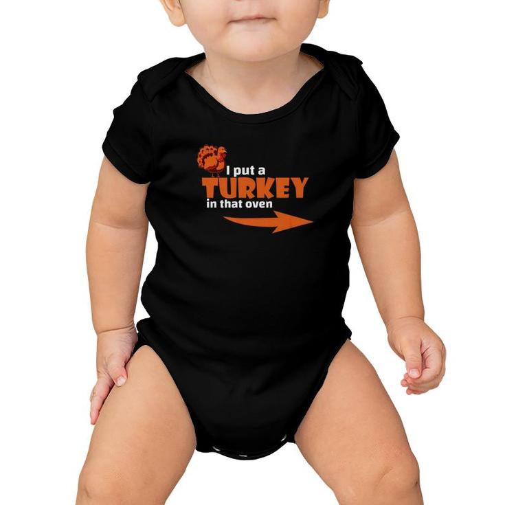 Thanksgiving Turkey Expecting Dad Pregnant Wife Tee Baby Onesie