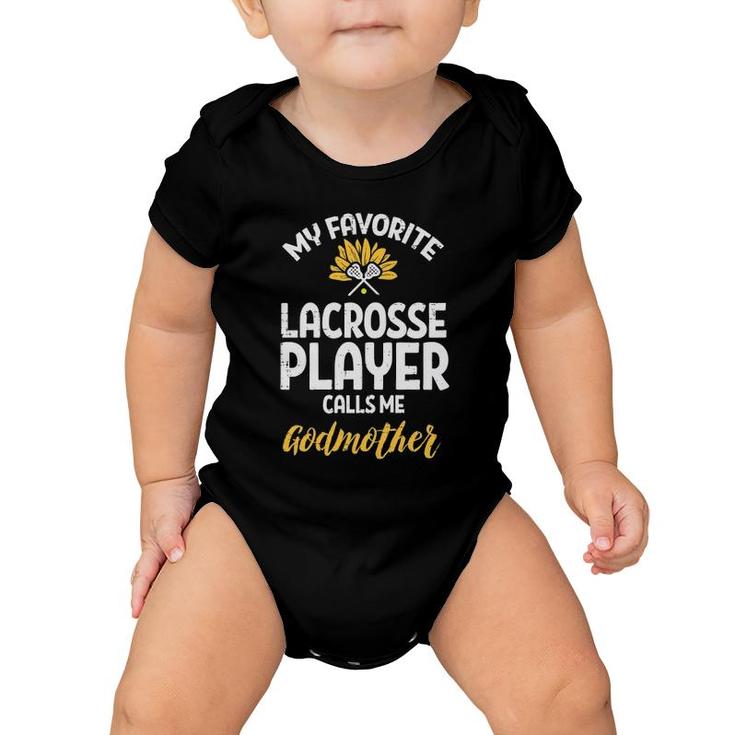 Womens Favorite Lacrosse Player Godmother Flower Lax Family Women Baby Onesie