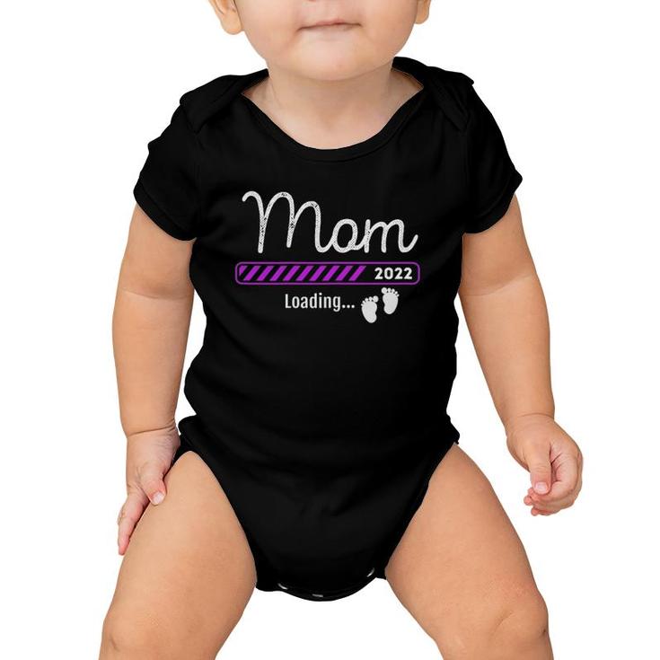 Womens Mom 2022 Loading  New Baby Mother Soon To Be Mommy Baby Onesie