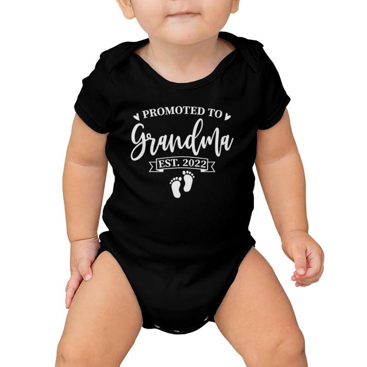 Womens Promoted To Grandma Est 2022 New Grandmother Gift V-Neck Baby Onesie