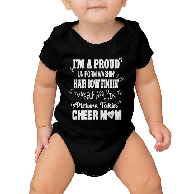 Womens Proud Cheer Mom Cheerleader Cheerleading Baby Onesie