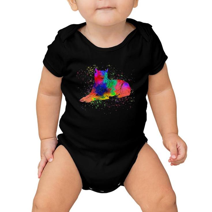 Womens This Girl Loves Her Cane Corso Dog Mom Watercolor V-Neck Baby Onesie